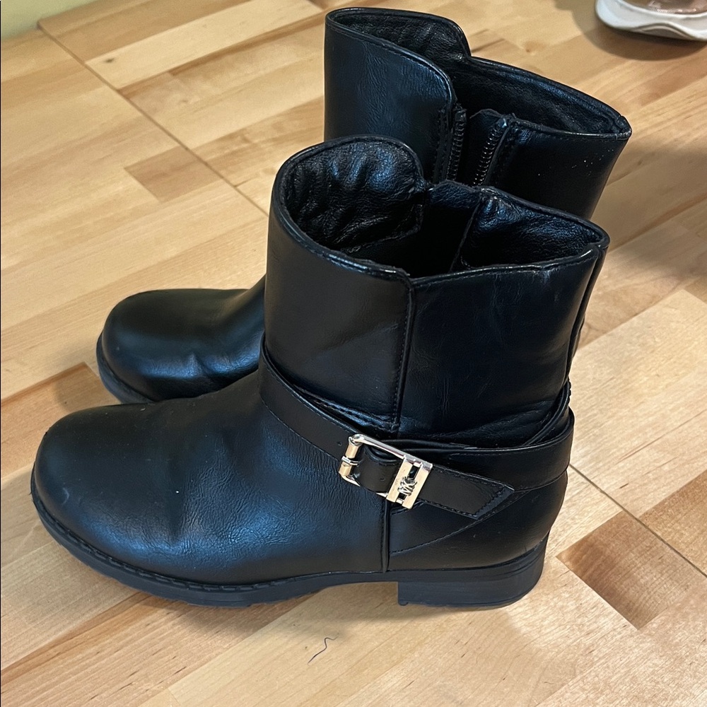 Michael Kors Black Boots with Gold Buckle - Picture 3 of 9